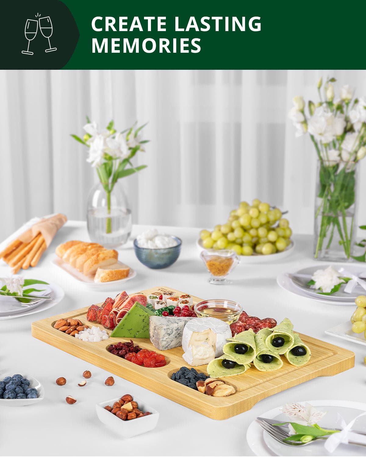 Cutting Board with Compartments, 18β x 12β