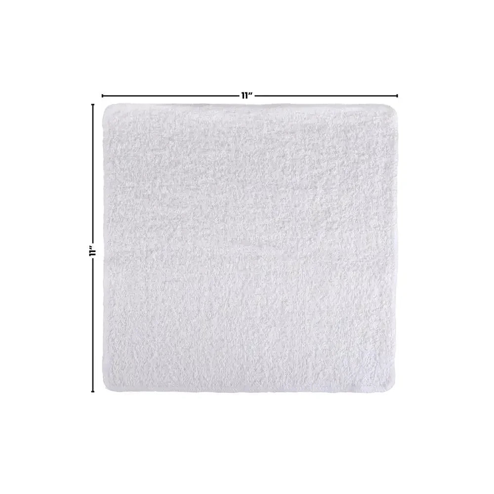 18-Pack Cotton Washcloth Bundle White Quick Dry Absorbent Gentle Face Body Towel Set Gym Travel Guest Bathroom Use Great Value