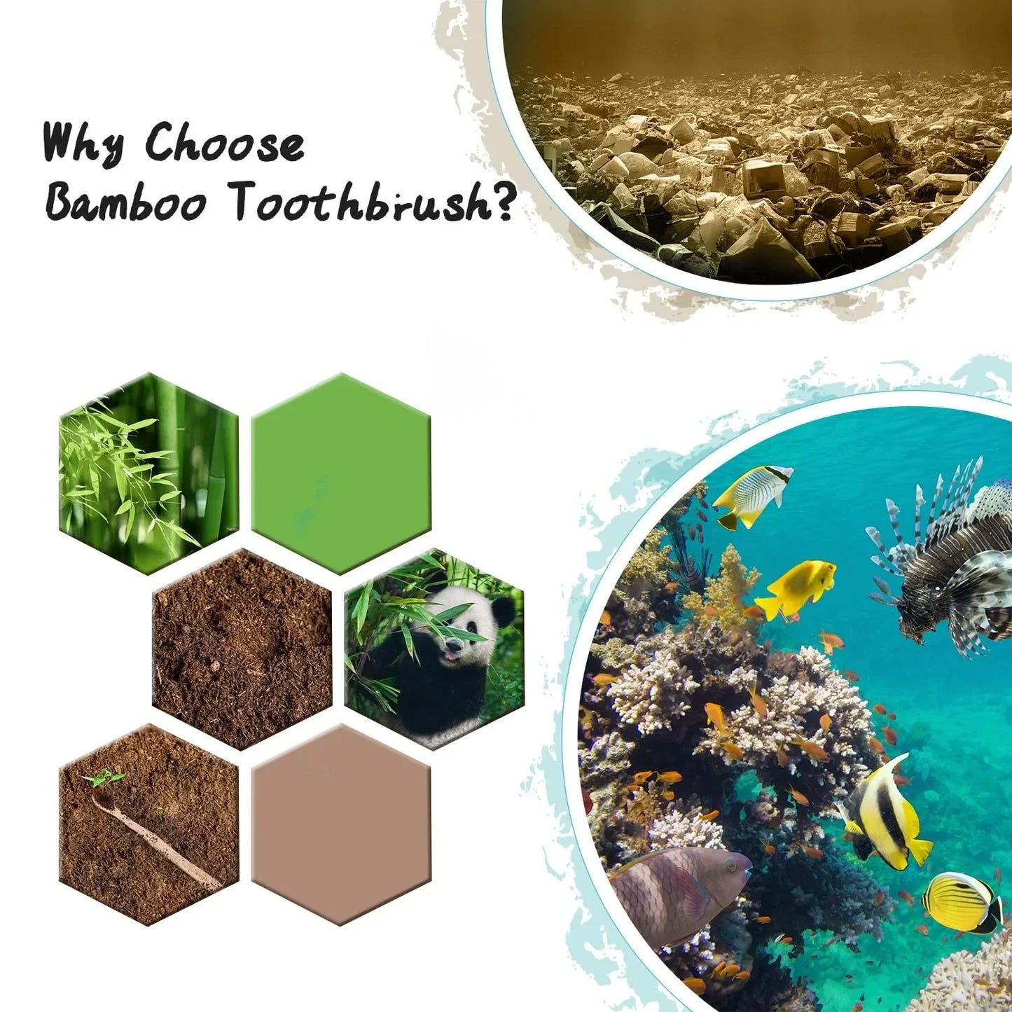 10 bamboo toothbrushes, adult soft bristles, eco-friendly natural wooden toothbrushes, organic bamboo travel toothbrushes