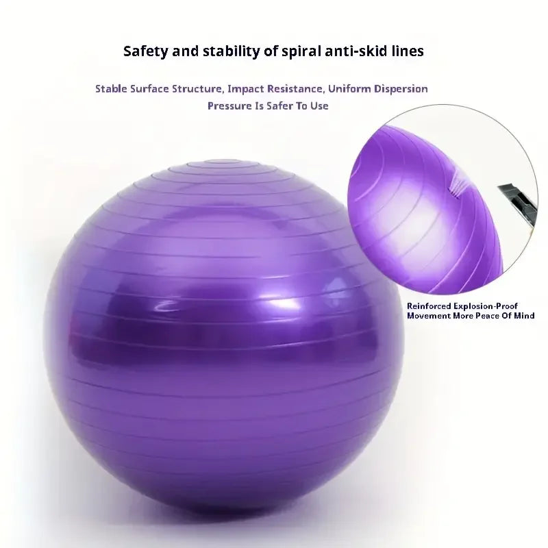 Durable PVC High Quality Yoga Ball with Textured Grip - Great for Adult Fitness, Pregnancy Support, Teen Training And Postpartum