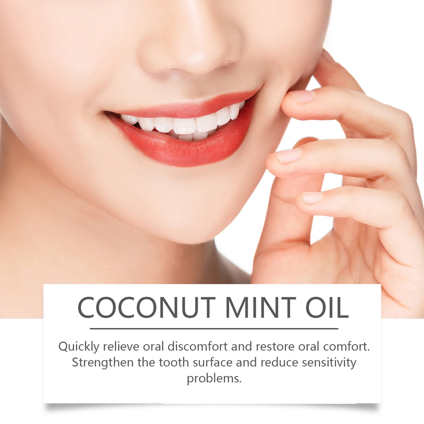 Coconut Mint Pulling Oil Mouthwash Alcohol-free Teeth Whitening Fresh Oral Breath Tongue Scraper Set Whitening Tool Mouth Care
