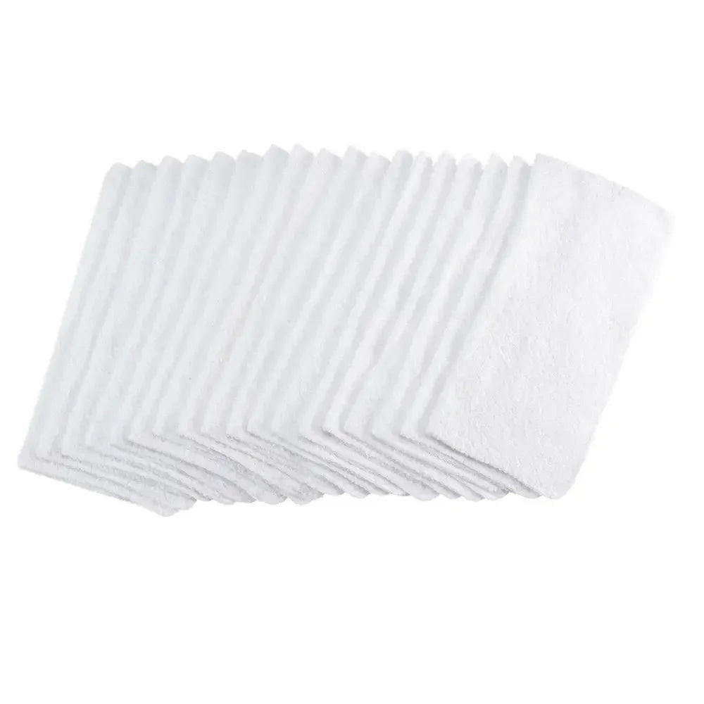18-Pack Cotton Washcloth Bundle White Quick Dry Absorbent Gentle Face Body Towel Set Gym Travel Guest Bathroom Use Great Value