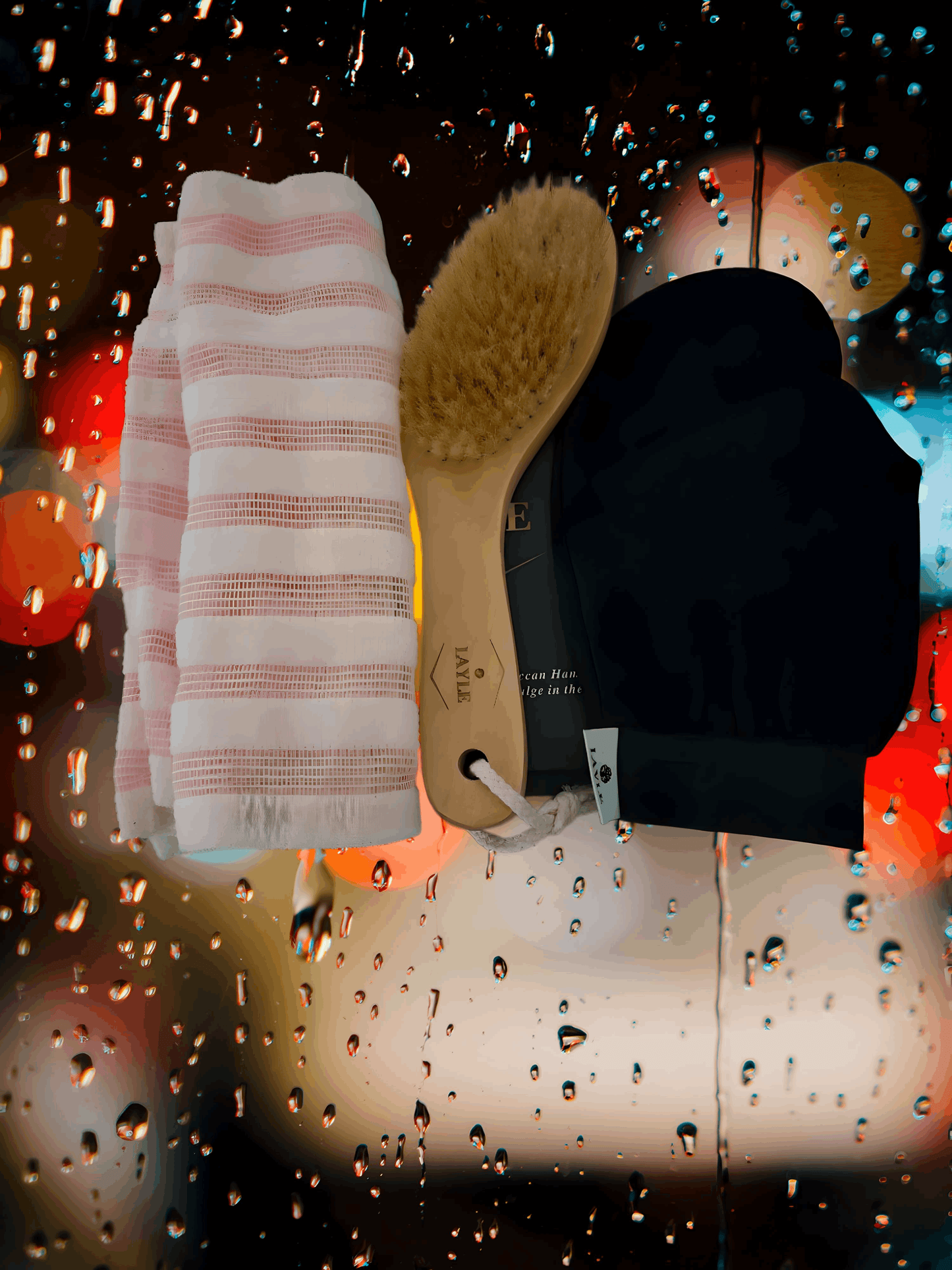 Moroccan Bath Glove & Loofah Set