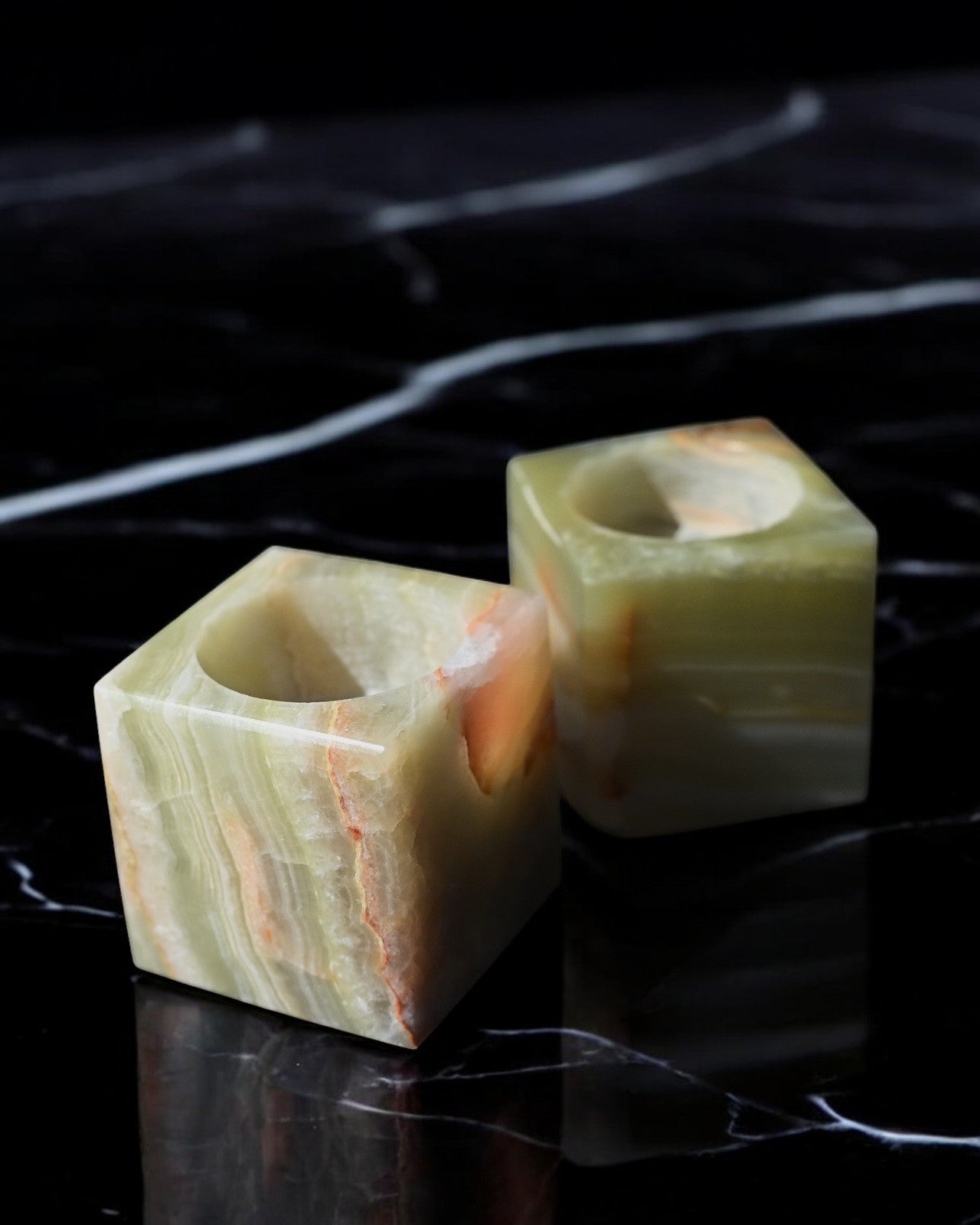 Green Onyx Candle Holder