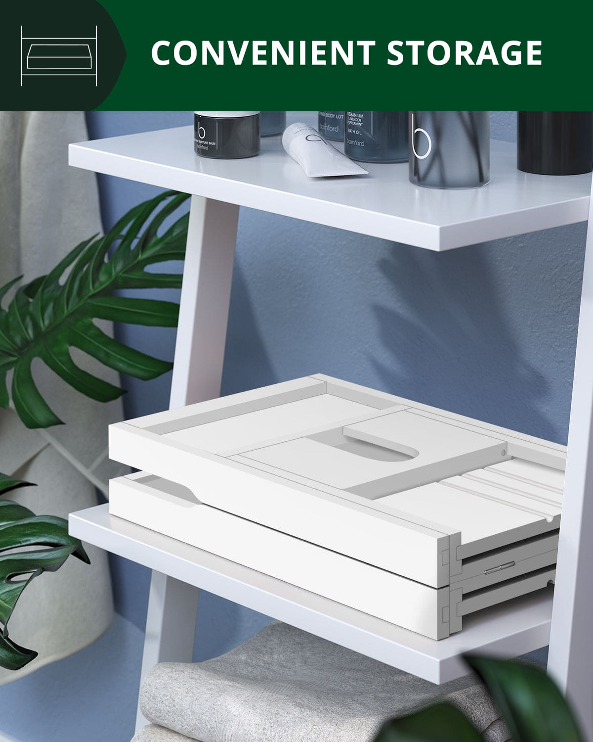 Bathtub Caddy Tray, White