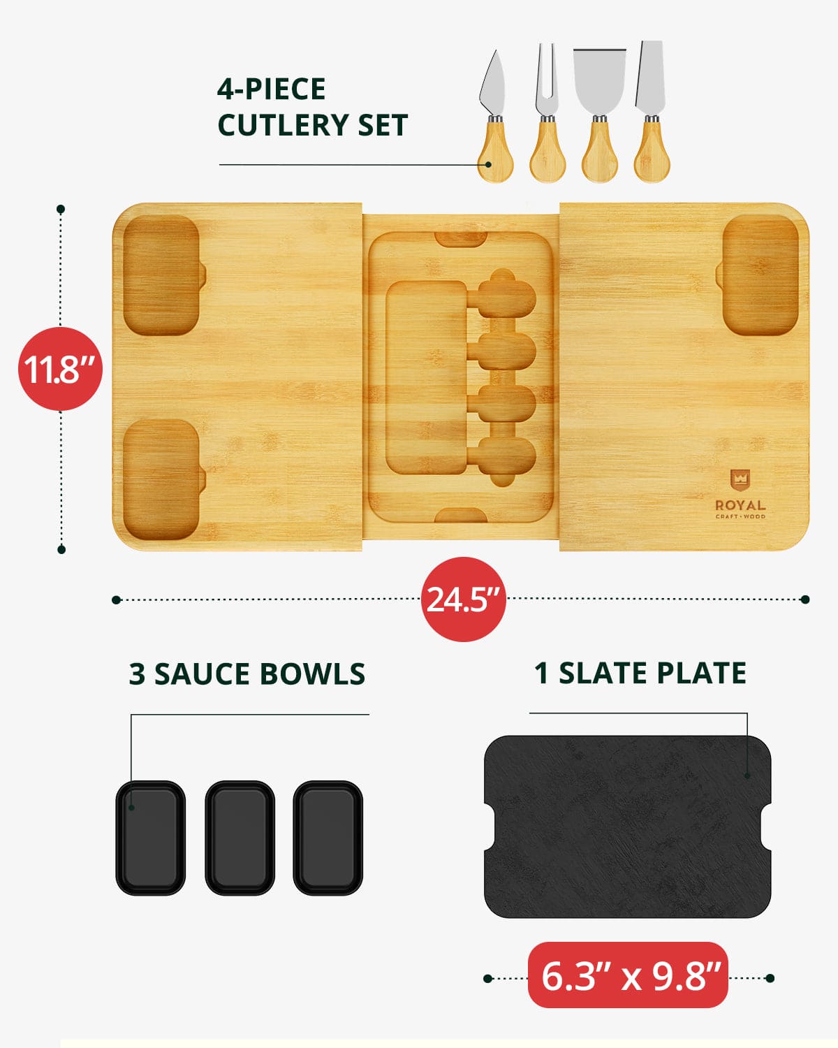 Cheese Board Set with Slate Plate