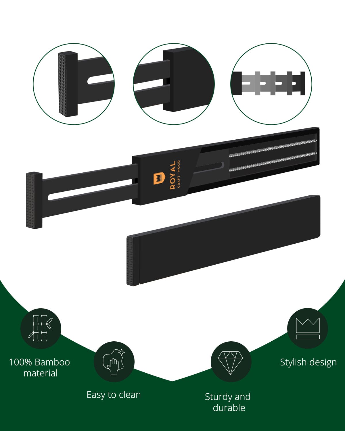 Drawer Dividers 22”, Black