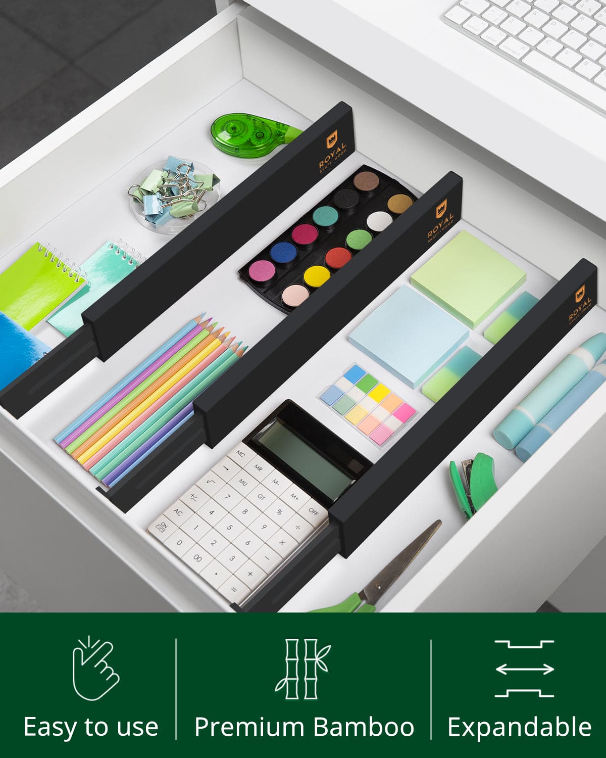 Drawer Dividers 22”, Black