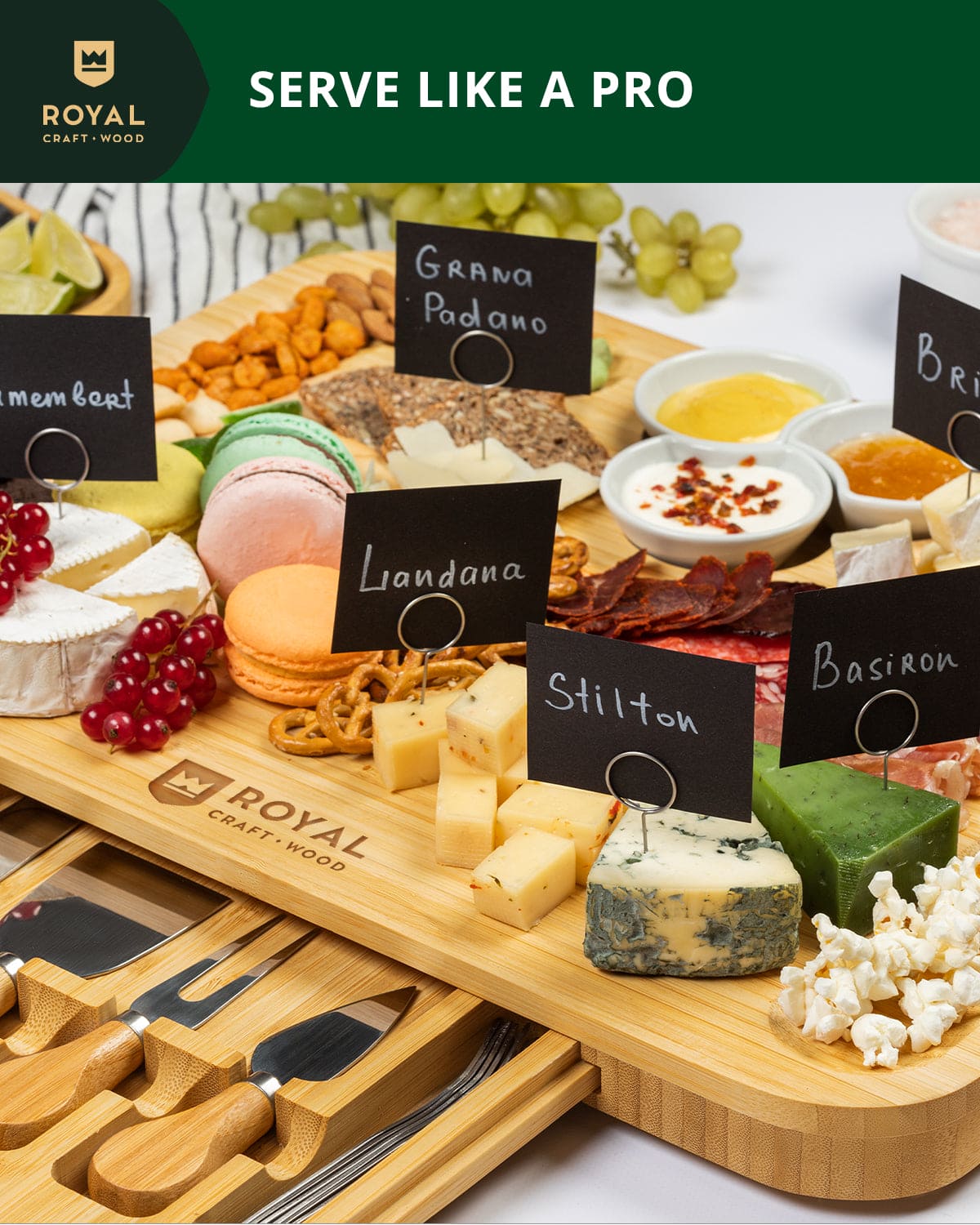 Cheese Board Set with Side Trays