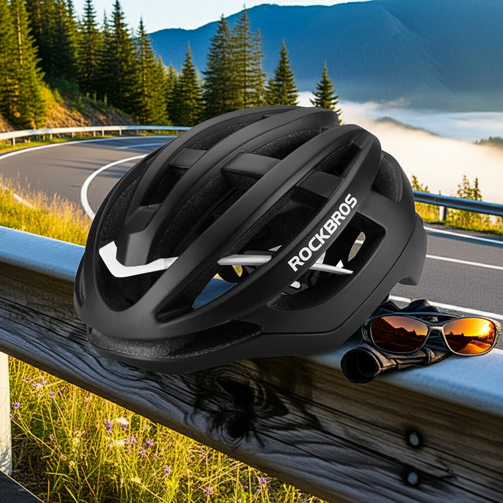 ROCKBROS Bicycle Helmet Breathable Ultralight Integrally-Molded Unisex Shockproof Adjustable Road Bike Helmet Cycling Equipment