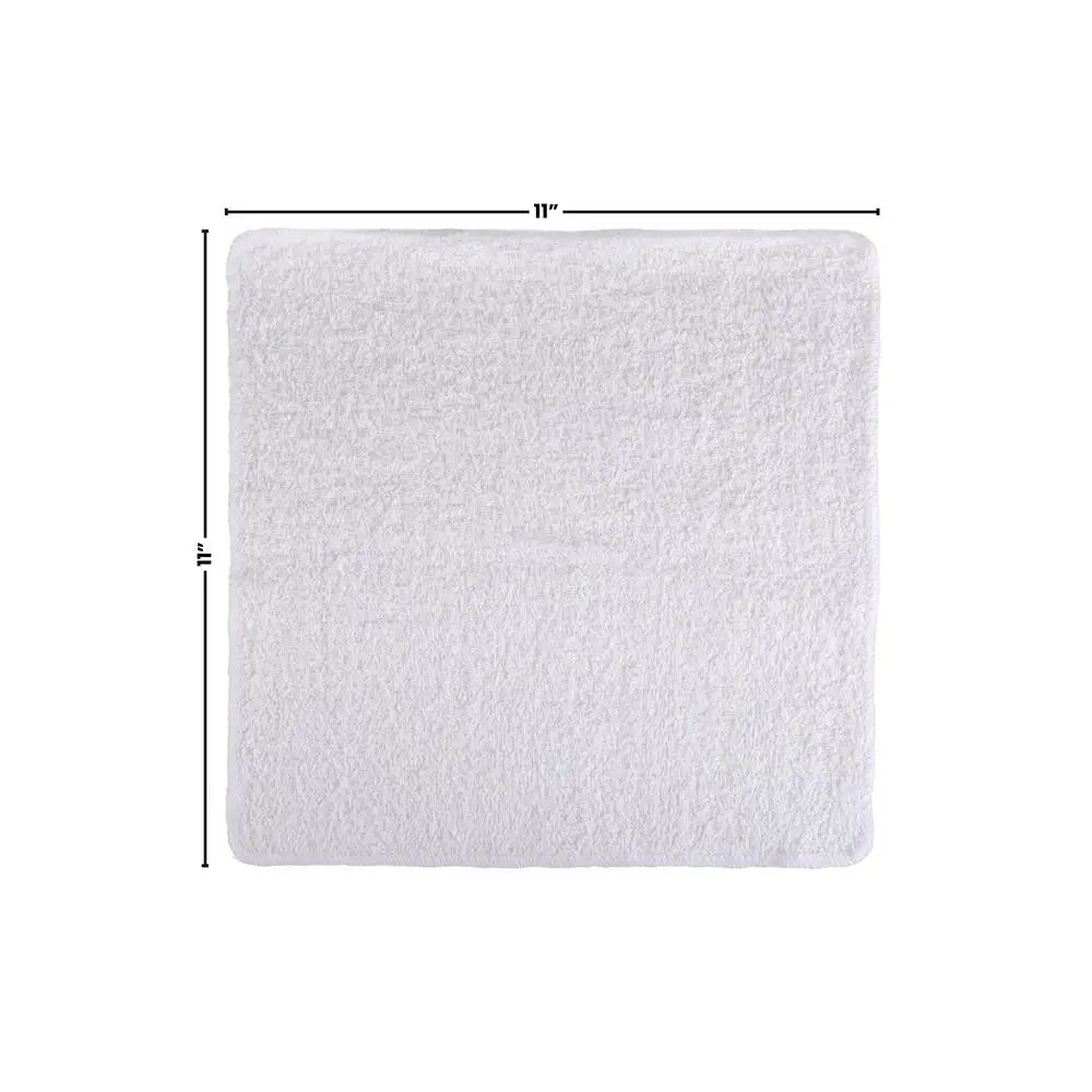 18-Pack Cotton Washcloth Bundle White Quick Dry Absorbent Gentle Face Body Towel Set Gym Travel Guest Bathroom Use Great Value