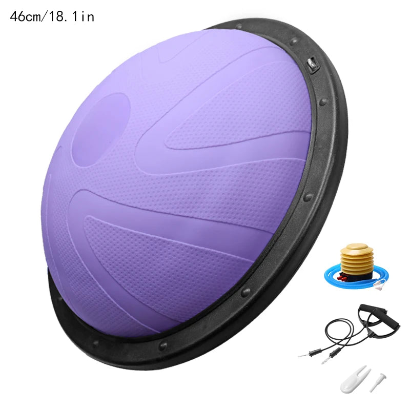 46cm/58cm Yoga Balance Ball Strong Half Home Gym Fitness Ball Explosion-Proof Pilates Fitball Wave Speed Ball