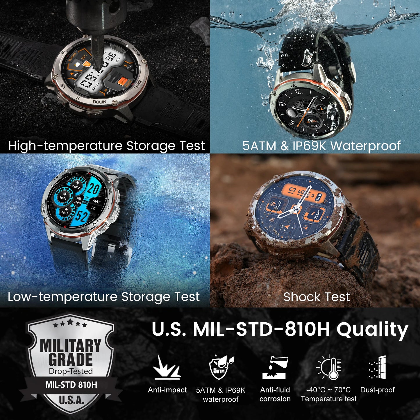 Waterproof Electronic Fitness Digital Bluetooth Watches For Men and Women