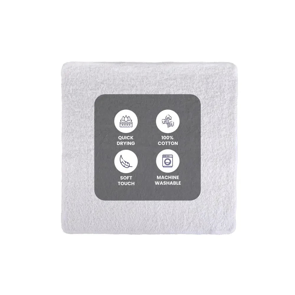 18-Pack Cotton Washcloth Bundle White Quick Dry Absorbent Gentle Face Body Towel Set Gym Travel Guest Bathroom Use Great Value