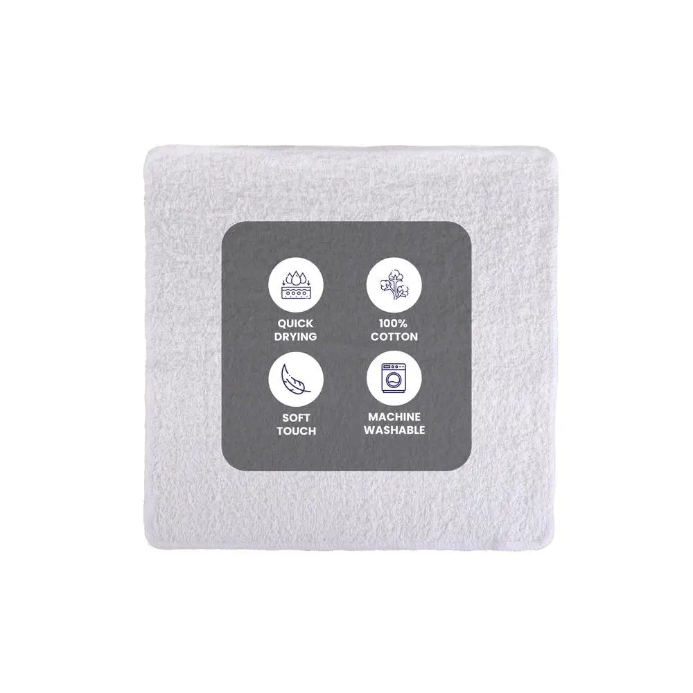 18-Pack Cotton Washcloth Bundle White Quick Dry Absorbent Gentle Face Body Towel Set Gym Travel Guest Bathroom Use Great Value
