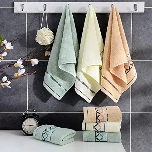 4 packs pure cotton hand towel, 100% cotton face towel, printed super soft high absorbent bathroom