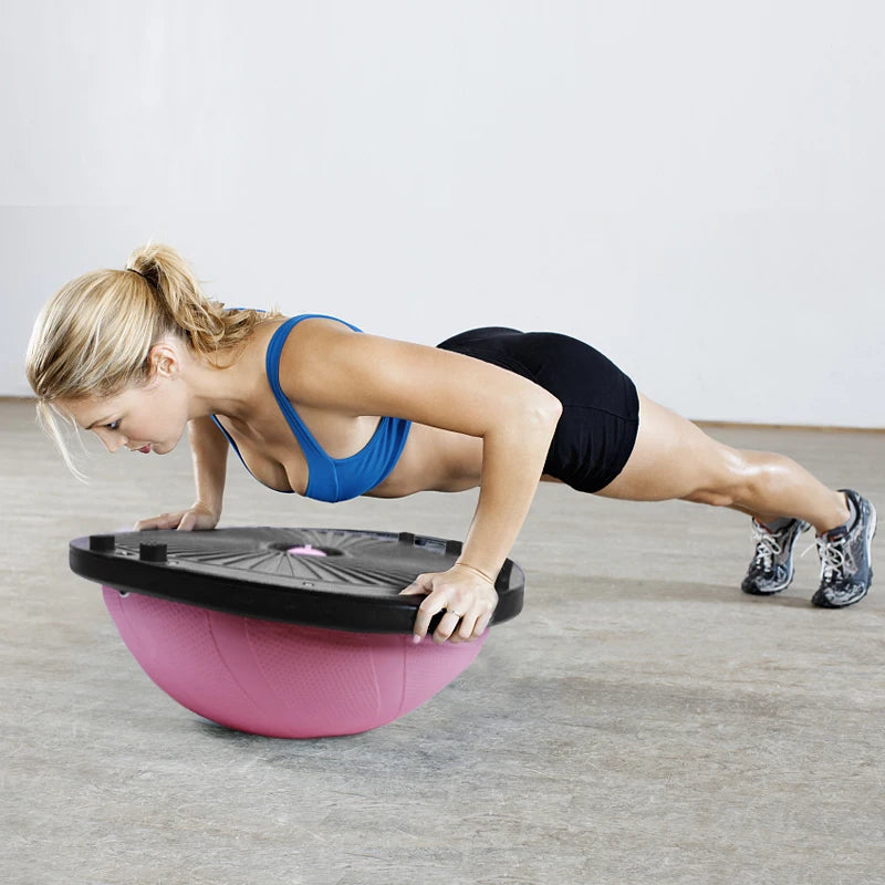 46cm/58cm Yoga Balance Ball Strong Half Home Gym Fitness Ball Explosion-Proof Pilates Fitball Wave Speed Ball