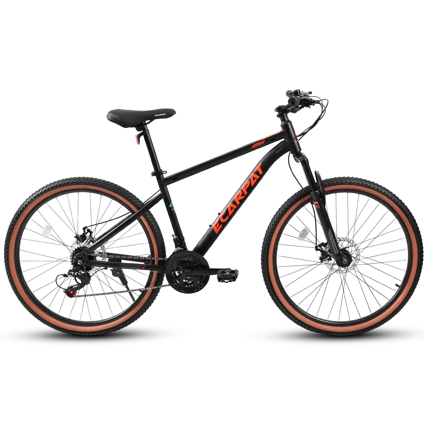 Ecarpat Mountain Bike 24 Inch Wheel, 21-Speed 15" Steel Frame, Mens Womens Trail Commuter City Mountain Bikes Bicycle Disc Brake