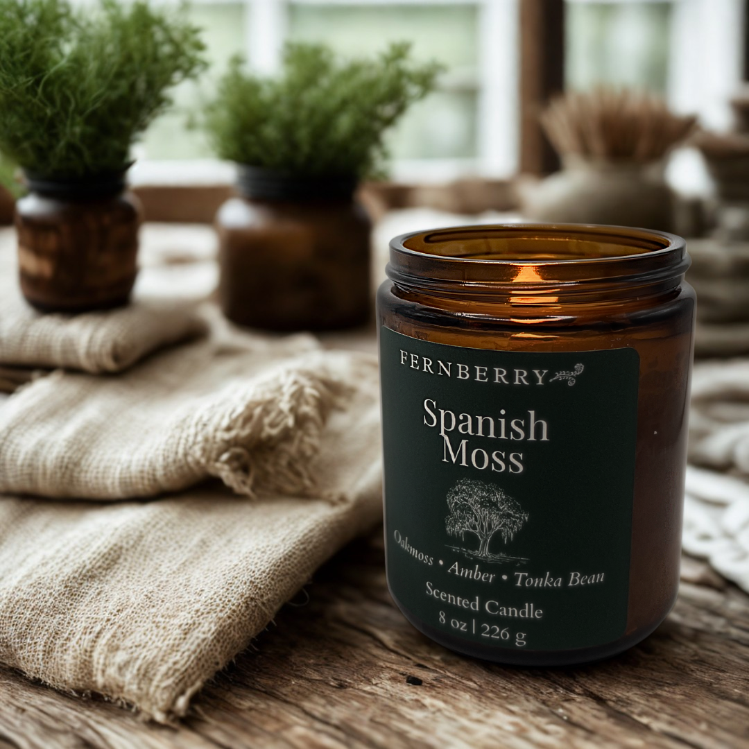 Spanish Moss- 8 oz Wood Wick Candle