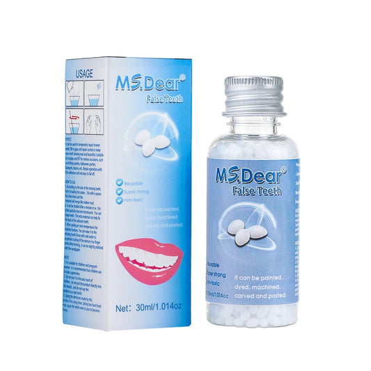 30ml Resin Temporary Tooth Repair Granules Teeth Gaps Missing Broken Tooth False Teeth Filling Moldable Solid Glue Dental Care