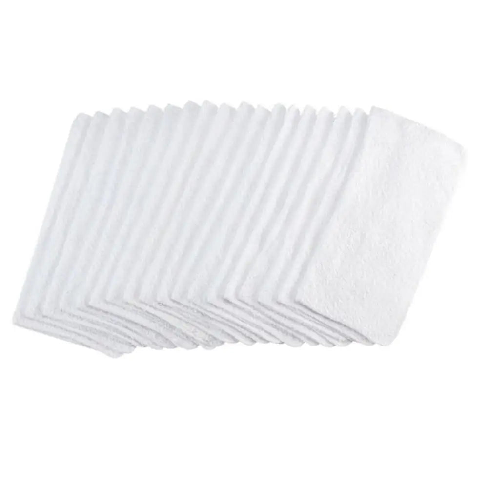18-Pack Cotton Washcloth Bundle White Quick Dry Absorbent Gentle Face Body Towel Set Gym Travel Guest Bathroom Use Great Value