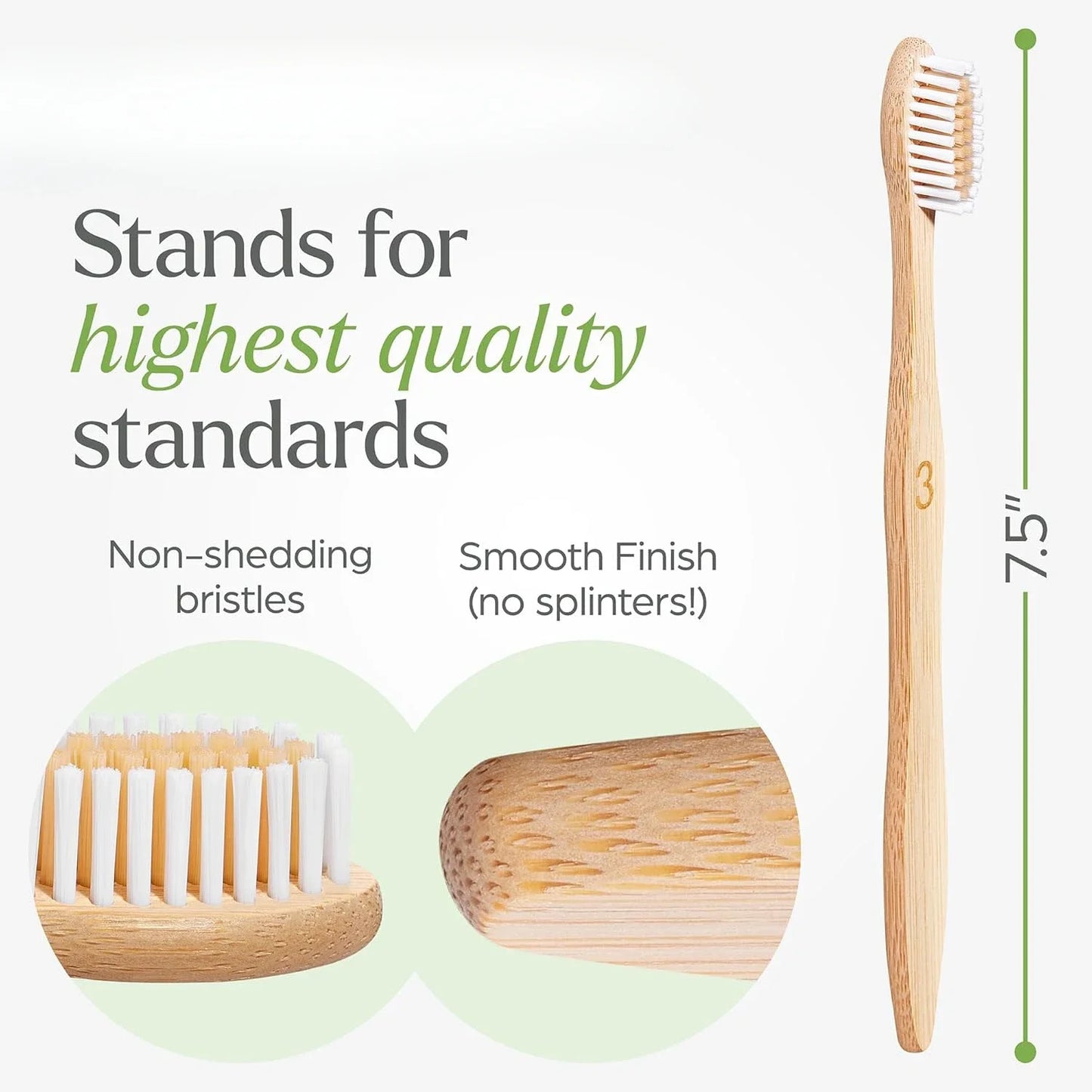 Biodegradable bamboo toothbrush 10 packs, environmentally friendly, compostable natural wooden toothbrush