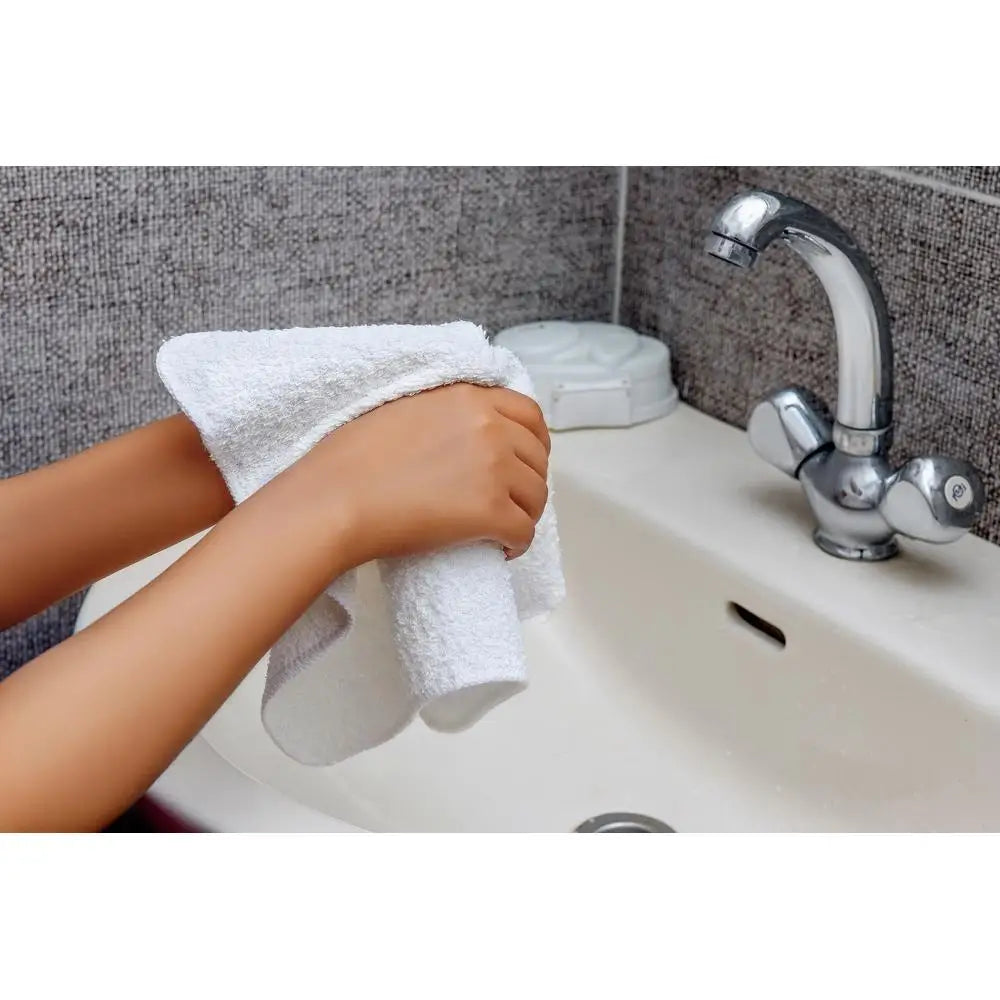 18-Pack Cotton Washcloth Bundle White Quick Dry Absorbent Gentle Face Body Towel Set Gym Travel Guest Bathroom Use Great Value