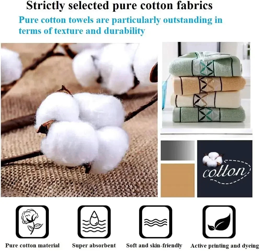 4 packs pure cotton hand towel, 100% cotton face towel, printed super soft high absorbent bathroom