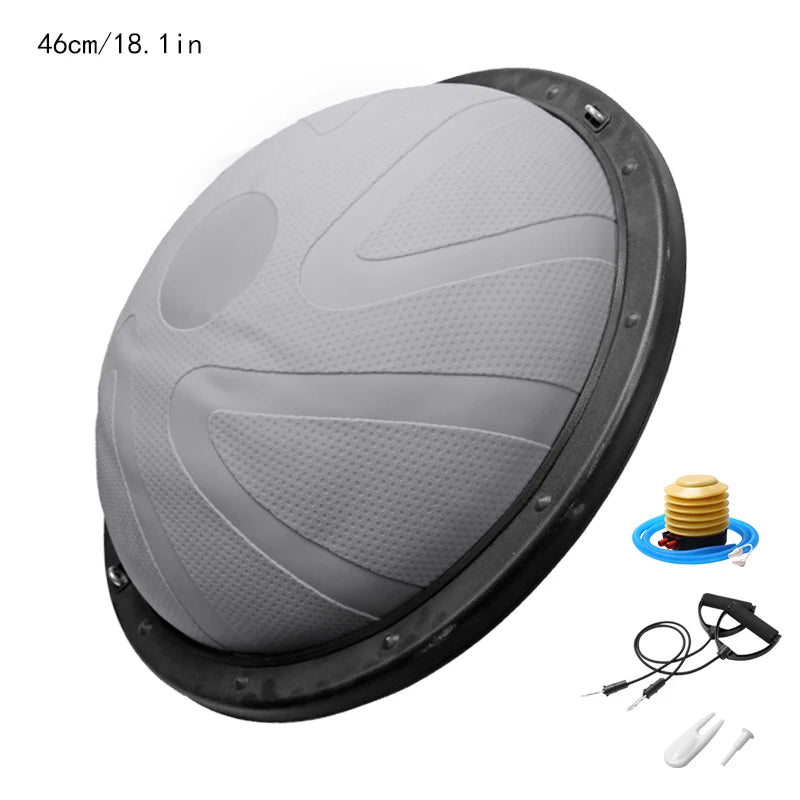 46cm/58cm Yoga Balance Ball Strong Half Home Gym Fitness Ball Explosion-Proof Pilates Fitball Wave Speed Ball
