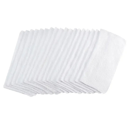 18-Pack Cotton Washcloth Bundle White Quick Dry Absorbent Gentle Face Body Towel Set Gym Travel Guest Bathroom Use Great Value