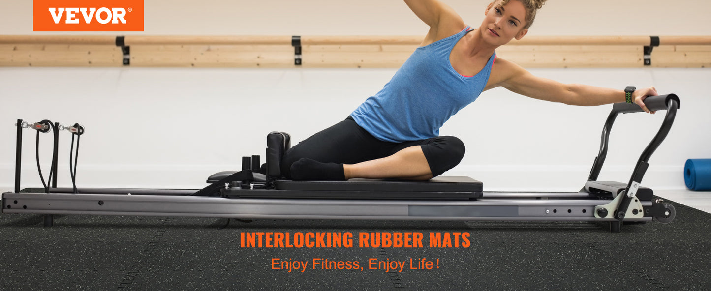 VEVOR 25/12/6 PCS 1/2 inch Thick Gym Floor Mats EVA Foam & Rubber Top Interlocking Workout Floor Mats Waterproof Exercise Mats